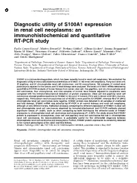 Diagnostic Utility of S100A1 Expression in Renal Cell Neoplasms: an Immunohistochemical and Quantitative RT-PCR Study
