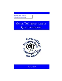 Guide to Inspections of Quality Systems
