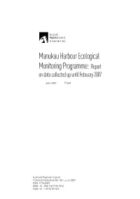 Manukau Harbour Ecological Monitoring Programme:Report