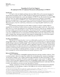 Recognizing the Role of Community Pharmacists in Responding to COVID-19
