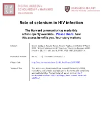 Role of Selenium in HIV Infection