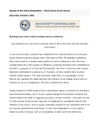 Ahead of the Herd Newsletter - 2018 Issue Forty Seven
