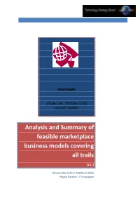Analysis and Summary of Feasible Marketplace Business Models Covering All Trails