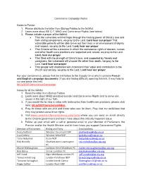 Conscience Campaign Notes Notes to Pastor: 1. Please Distribute the Letter from Bishop Fabbro to the Faithful 2. Learn More Abou
