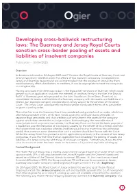 Developing Cross-Bailiwick Restructuring Laws: the Guernsey