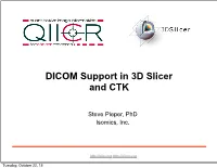 DICOM Support in 3D Slicer and CTK