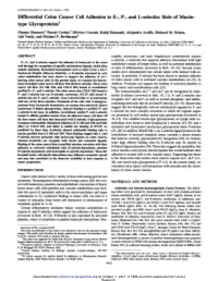 Differential Colon Cancer Cell Adhesion to E-, P-, and L-Selectin: Role of Mucin- Type Glycoproteins1