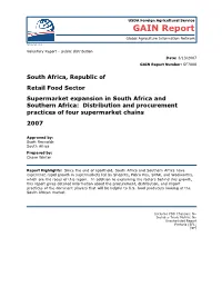 Distribution and Procurement Practices of Four Supermarket Chains 2007