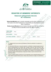 Full Statement of Registrable Interests
