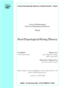 Real Topological String Theory