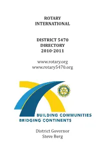 Rotary International District 5470 Directory 2010