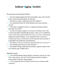 Sailboat Rigging Checklist