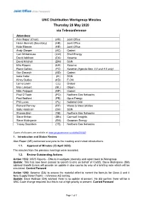 UNC Distribution Workgroup Minutes Thursday 28 May 2020 Via