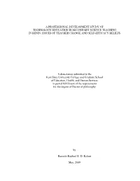 A Professional Development Study of Technology Education in Secondary Science Teaching in Benin: Issues of Teacher Change and Self-Efficacy Beliefs
