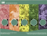 Improved Conservation Plant Materials Released by NRCS and Cooperators Through December 2014