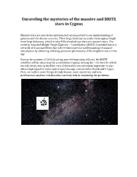 Letter to Amateurs to Observe Deneb and P Cygni