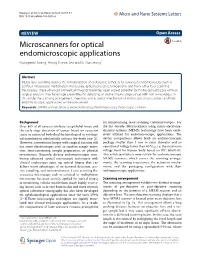 Microscanners for Optical Endomicroscopic Applications Kyungmin Hwang, Yeong‑Hyeon Seo and Ki‑Hun Jeong*