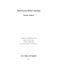 Multi-Persona Mobile Computing