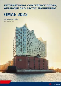 OMAE 2022 Proposed Date 5Th - 10Th June 2022 2 OMAE | Table of Contents