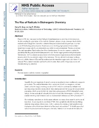 The Rise of Radicals in Bioinorganic Chemistry