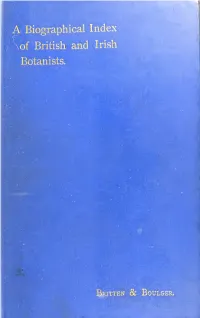 A Biographical Index of British and Irish Botanists