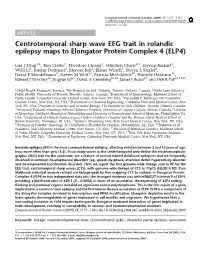 Centrotemporal Sharp Wave EEG Trait in Rolandic Epilepsy Maps to Elongator Protein Complex 4 (ELP4)
