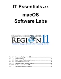 IT Essentialsv6.0 Macos Software Labs