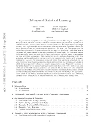 Orthogonal Statistical Learning Arxiv:1901.09036V3 [Math.ST]