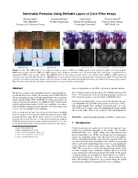 Switchable Primaries Using Shiftable Layers of Color Filter Arrays