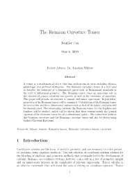 The Riemann Curvature Tensor