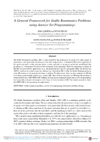 A General Framework for Stable Roommates Problems Using Answer Set Programming∗