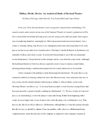 Diffuse, Divide, Devise: an Analytical Study of Devised Theatre