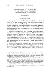 Ecclesiological Christology in the First Three Chapters of the Book of Revelation