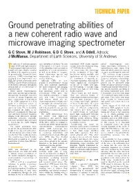 Ground Penetrating Abilities of a New Coherent Radio Wave And