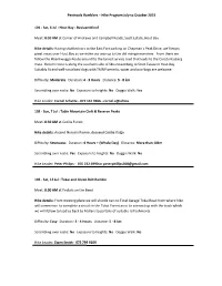 Hike Program July to October 2019