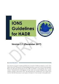 IONS Guidelines for HADR Version 3.1
