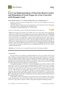 Low-Cost Implementation of Passivity-Based Control and Estimation of Load Torque for a Luo Converter with Dynamic Load
