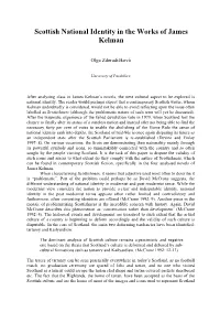 Scottish National Identity in the Works of James Kelman