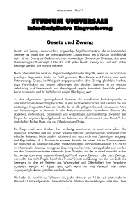 STUDIUM UNIVERSALE Interdisziplinäre Ringvorlesung