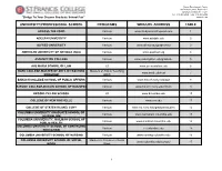 University/Professional School Programs Web/Url Address Table