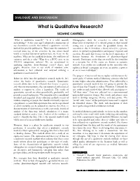 What Is Qualitative Research?