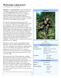 Wolverine Wikipedia
