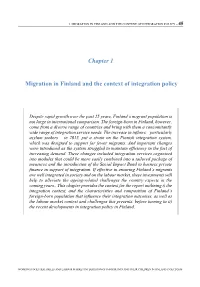 Chapter 1 Migration in Finland and the Context of Integration Policy