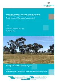 Craigieburn West Precinct Structure Plan Post-Contact Heritage Assessment