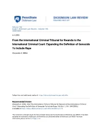 Expanding the Definition of Genocide to Include Rape