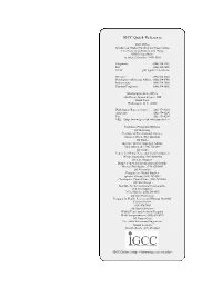 IGCC Quick Reference