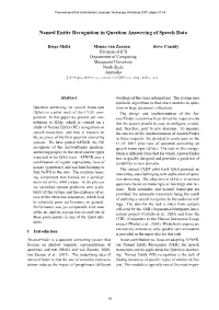 Named Entity Recognition in Question Answering of Speech Data