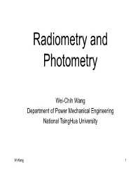 Radiometry and Photometry