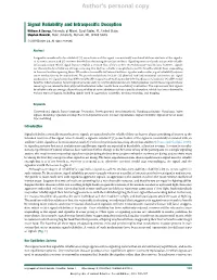 Signal Reliability and Intraspecific Deception