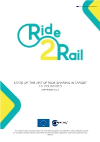 STATE-OF-THE-ART of RIDE-SHARING in TARGET EU COUNTRIES Deliverable D2.2